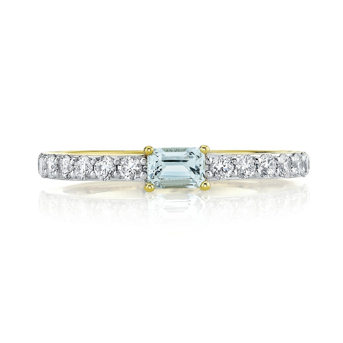 Sky Blue Topaz And Diamond Band