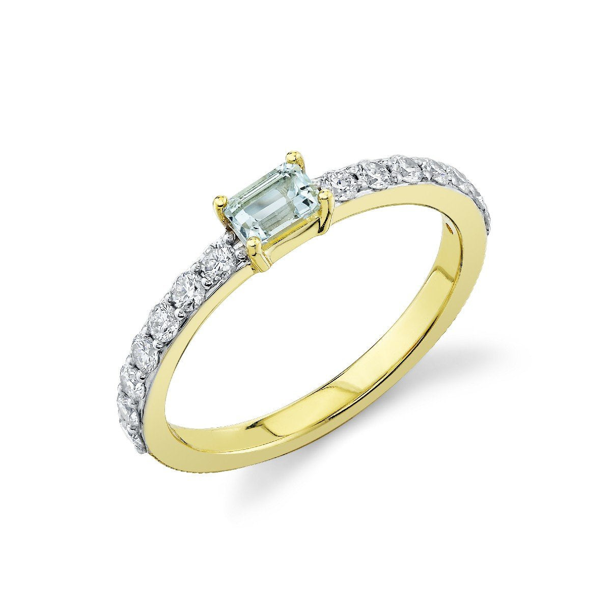 Sky Blue Topaz And Diamond Band