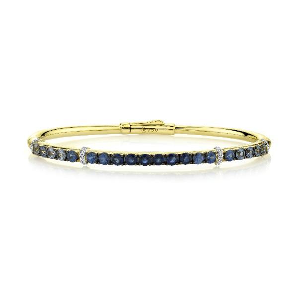 Graduated Blue Sapphire And Diamond Bracelet