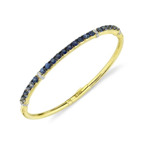 Graduated Blue Sapphire And Diamond Bracelet