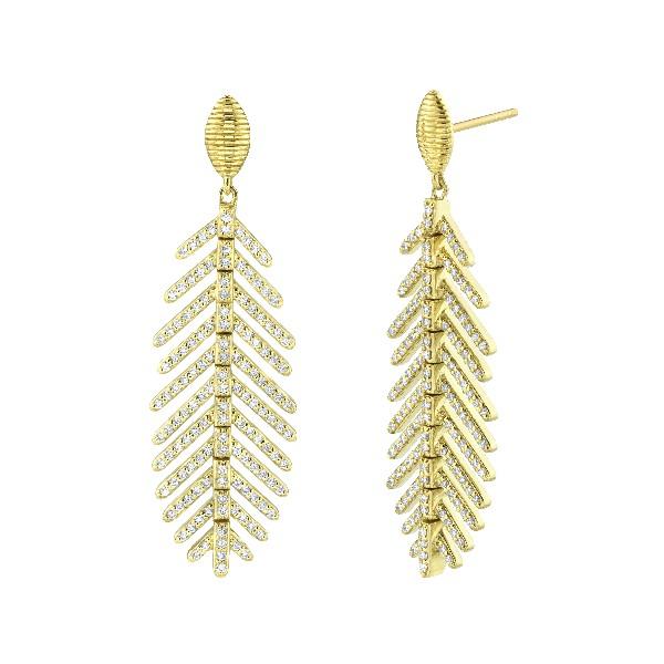 35mm Diamond Feather Earrings