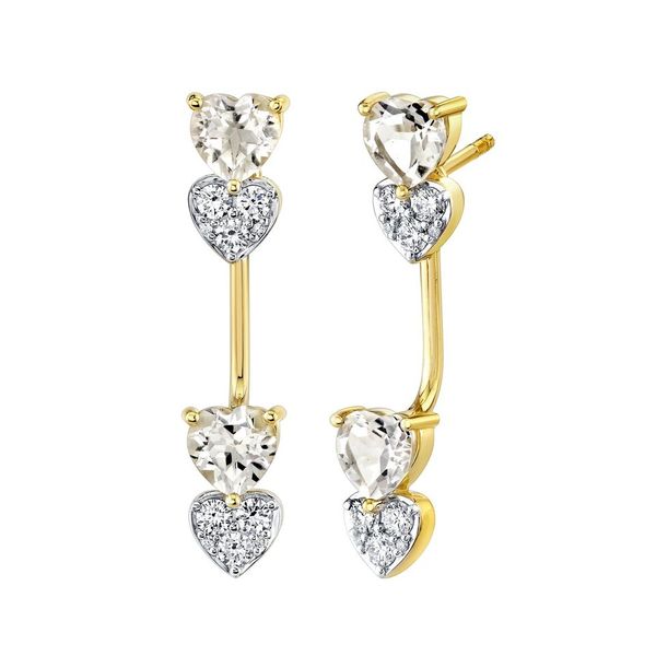 White Topaz & Diamond Earrings