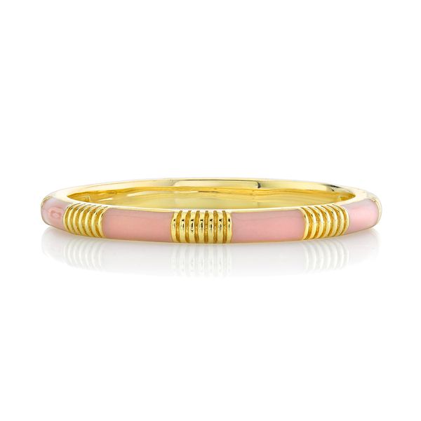 Pink Enamel Band with Strie Detail