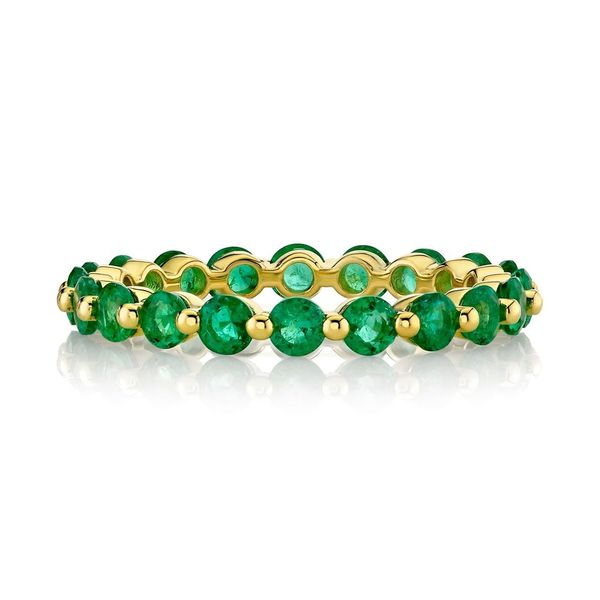 Emerald Eternity Band with Prong Spacers