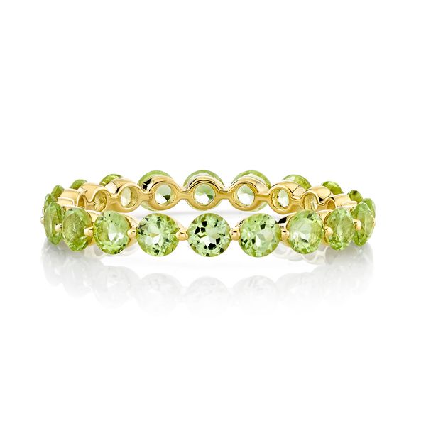 Peridot Eternity Band with Prong Spacers