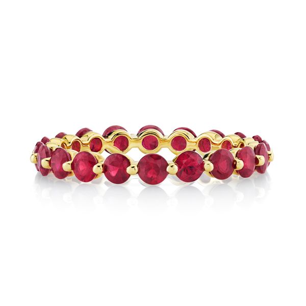 Ruby Eternity Band with Prong Spacers