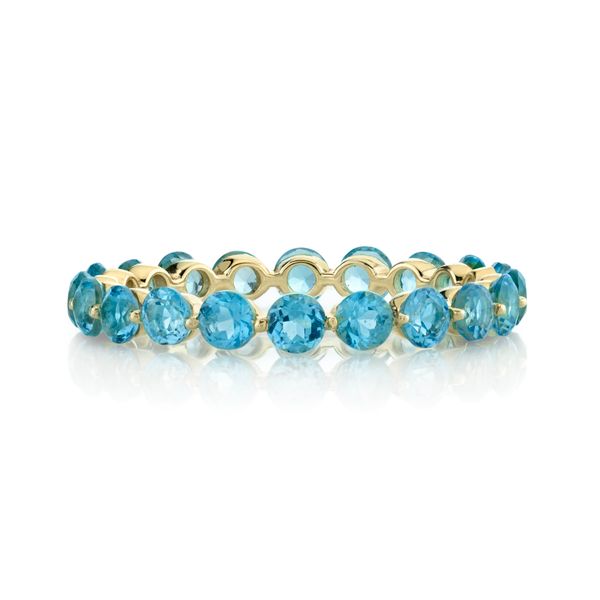 Swiss Blue Topaz Eternity Band with Prong Spacers