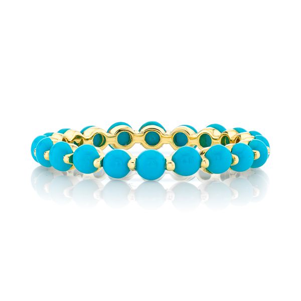 Turquoise Eternity Band with Prong Spacers